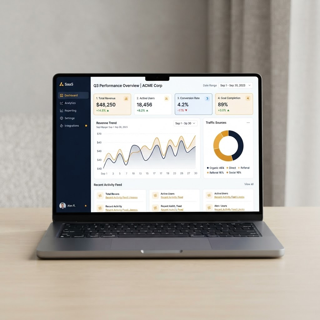 Analytics dashboard interface built by Soft Tech Mantra